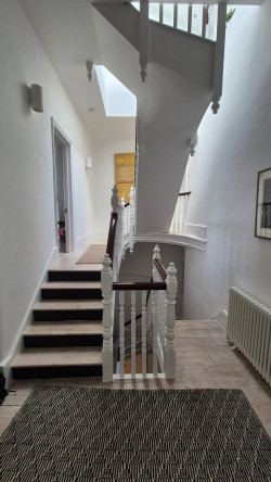 stairs white repainted painted gloss