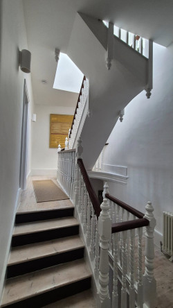 stairs walls repainted