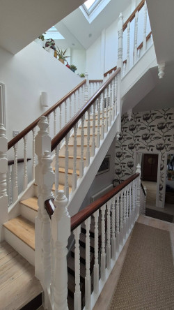 stairs repainted painted staircase white